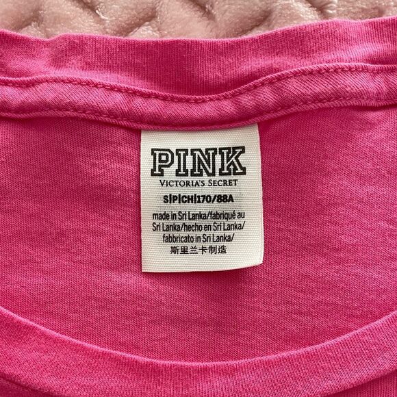Victoria's Secret Pink Perfect Crop MESH Crew TEE, Ultra Pink Womens Size S - Picture 4 of 4